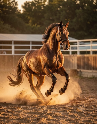 Jong paard rustig onder het zadel met ervaren begeleider