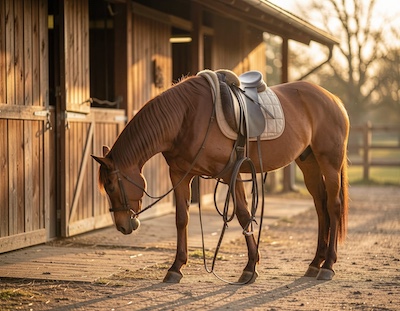 Paard leert dekje en zadel rustig accepteren
